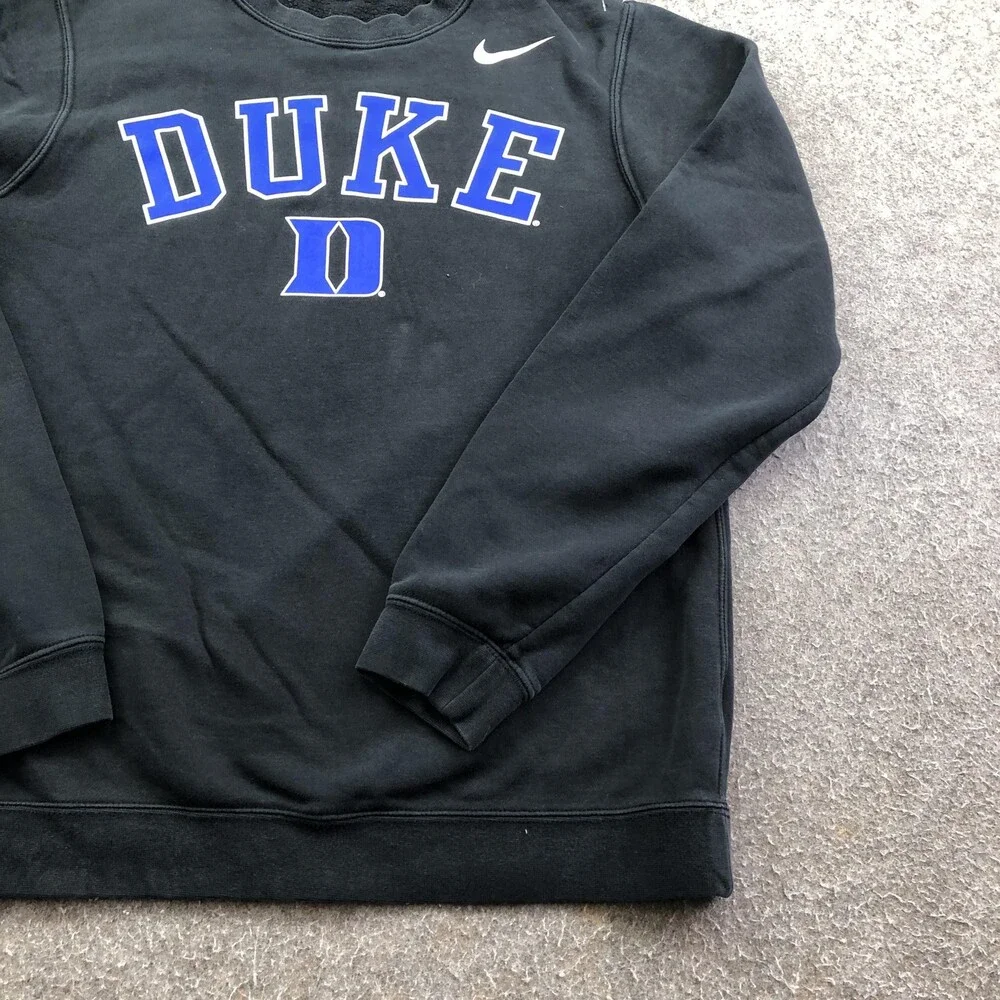 Duke Blue Devils Sweatshirt Mens Small Black NCAA Basketball Nike Crewneck